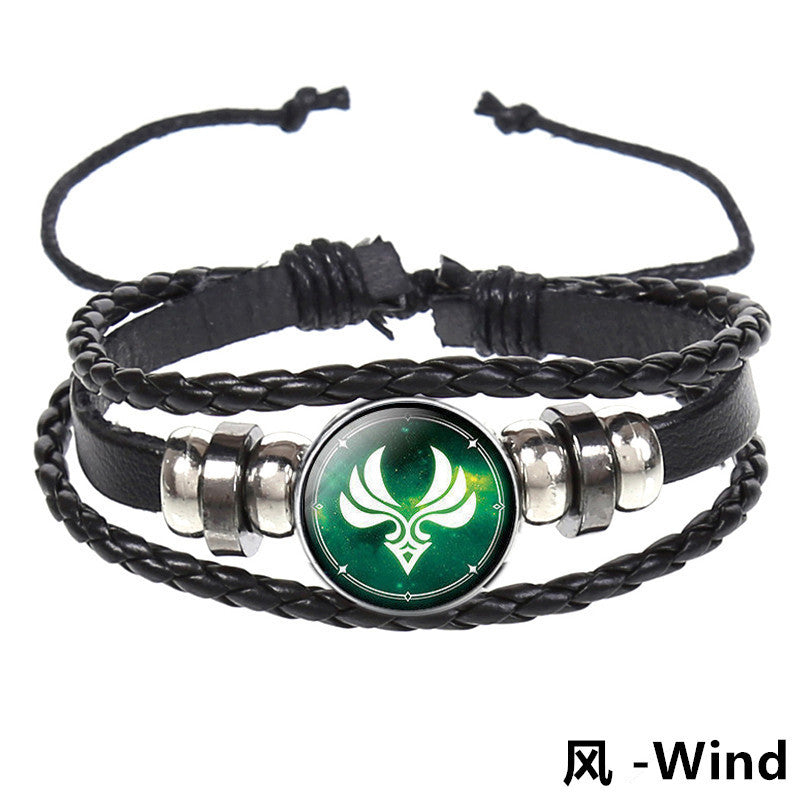 Wholesale Time Gemstone Woven Beaded Leather Bracelet